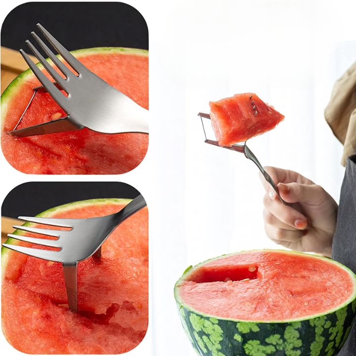 1+1 Gratis | Edelstahl Wassermelonen Würfelschneider & Serviergabel Mivoza Deutschland