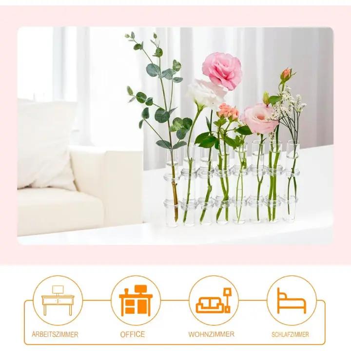 6-teiliges Glasröhren-Vasenset – Stilvolle Blumendeko für Zuhause Mivoza Deutschland