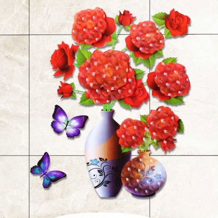 3D-Vasen-Wandsticker – Abnehmbare Blumendeko Mivoza Deutschland