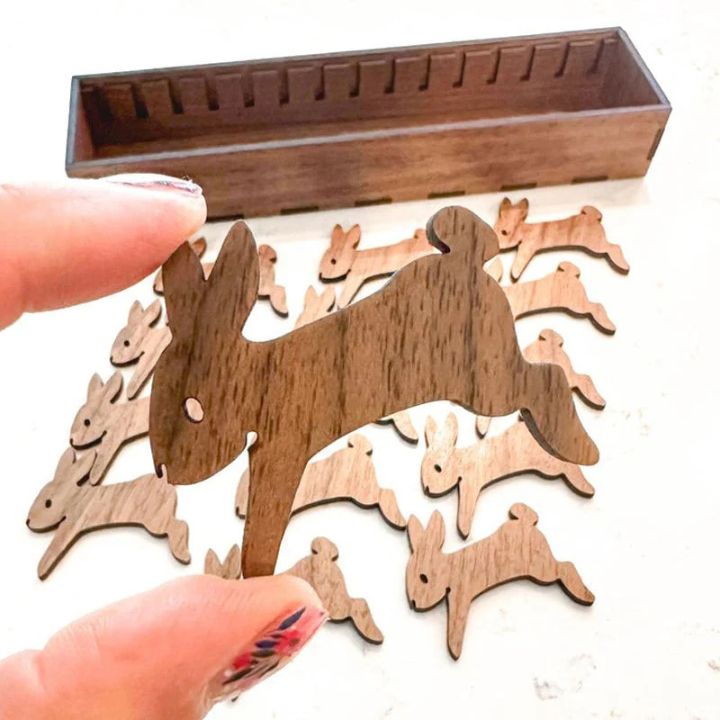 Holzspulen-Set mit Tiermotiven – Organizer für Stickgarn (15 Spulen) Mivoza Deutschland