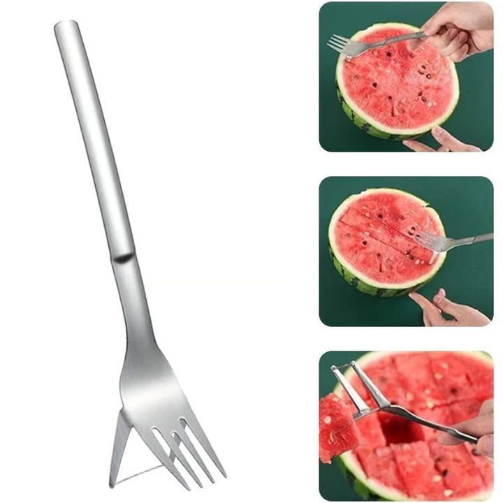 1+1 Gratis | Edelstahl Wassermelonen Würfelschneider & Serviergabel Mivoza Deutschland