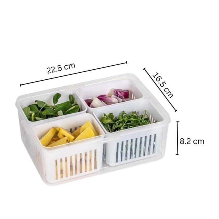 Kühlschrank-Aufbewahrungsbox – 4-in-1 Organizer für Lebensmittel Mivoza Deutschland