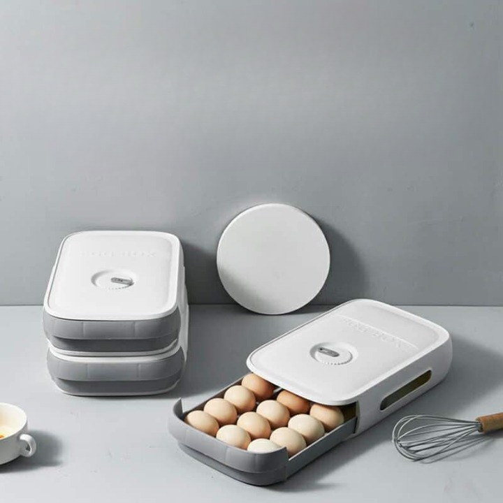 Eier-Aufbewahrungsbox mit Schublade – Platzsparender Organizer mit Anti-Kollisions-Design Mivoza Deutschland