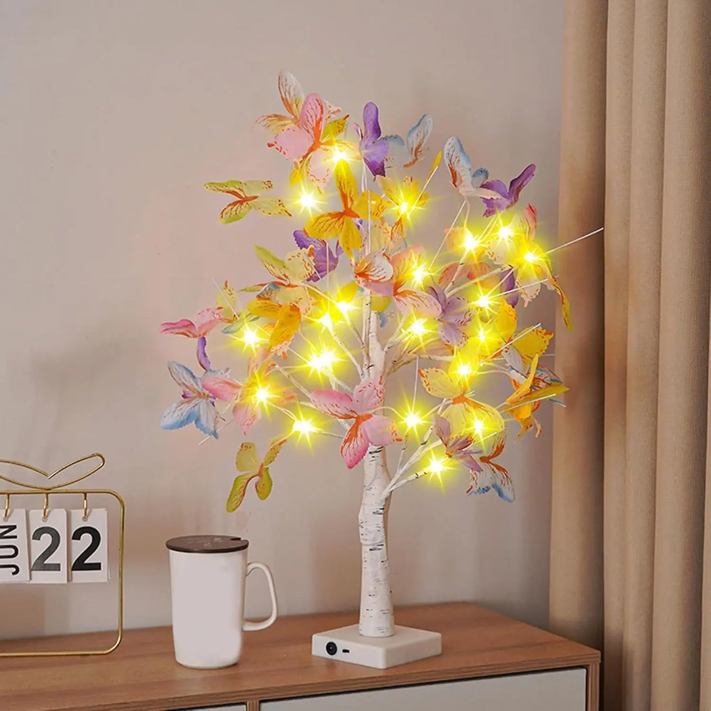 LED-Schmetterlingsbaum – Warmweißes Licht für stilvolle Wohnräume Mivoza Deutschland