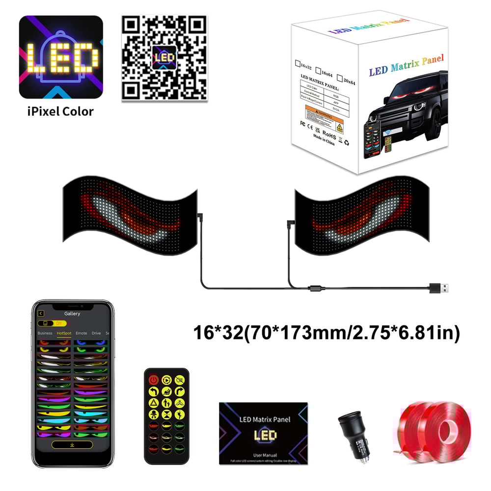 😈 Halloween Spooktacular Deal Alert! 🎃 Devil Eyes LED Sign: App - Controlled, Animated for Car/Truck Windshields Mivoza Deutschland