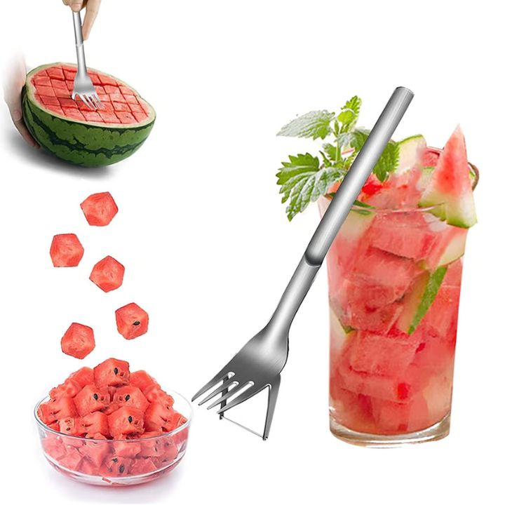 1+1 Gratis | Edelstahl Wassermelonen Würfelschneider & Serviergabel Mivoza Deutschland