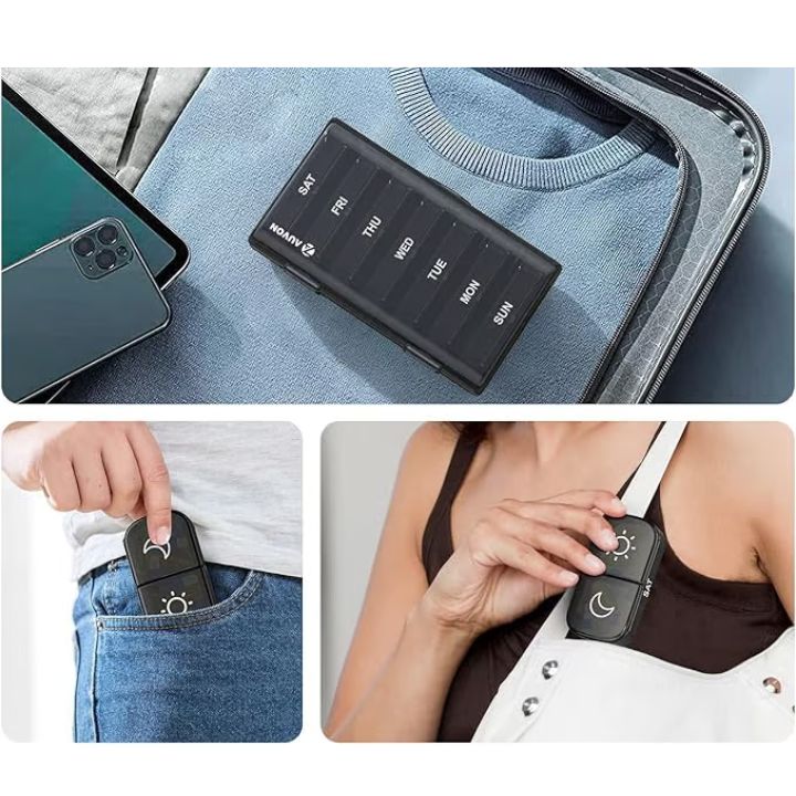 7-Tage AM/PM Tablettenbox – Tragbare Pillenbox für Woche & Reise Mivoza Deutschland