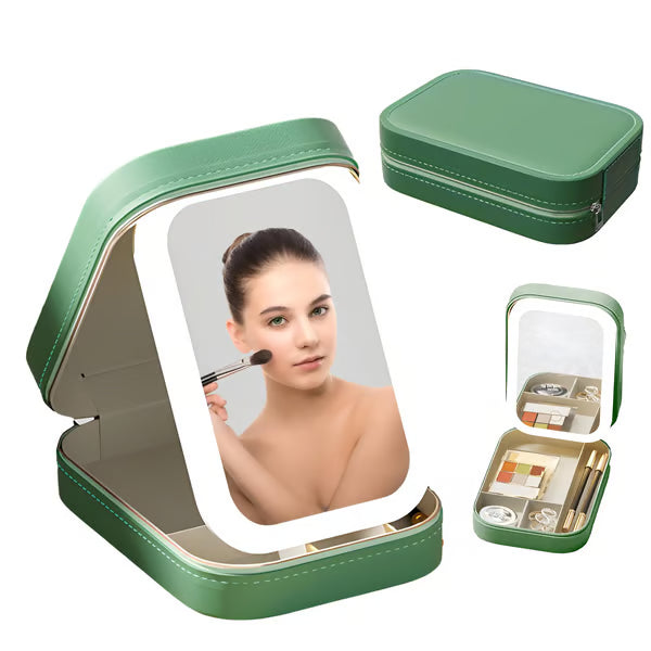 Tragbarer Make-up-Organizer — Kompakter LED-Spiegel mit einstellbarer Beleuchtung Mivoza Deutschland