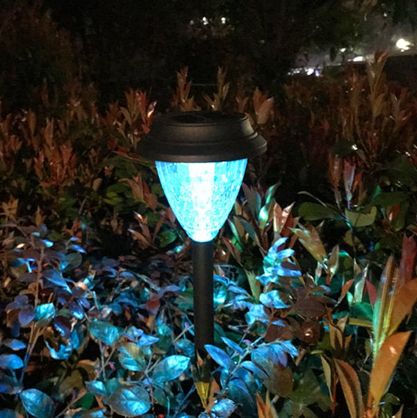 2er-Set Solar-Gartenlichter – LED-Wegeleuchten mit Sonnenmuster-Projektion! Mivoza Deutschland