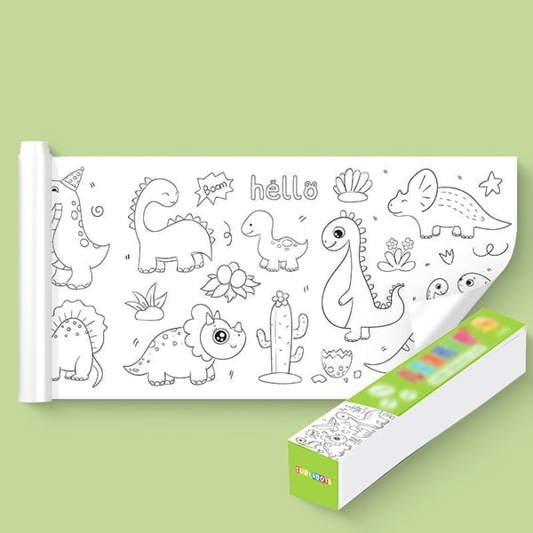 1+1 Gratis | Kinder Malrolle – Wiederverwendbarer Wandsticker mit 7 Lern- und Spaß-Themen Mivoza Deutschland