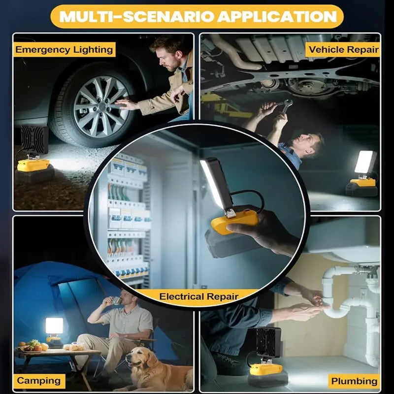Akku-LED-Arbeitsleuchte 3000 LM – Augenschonend & mit Wärmeableitung Mivoza Deutschland