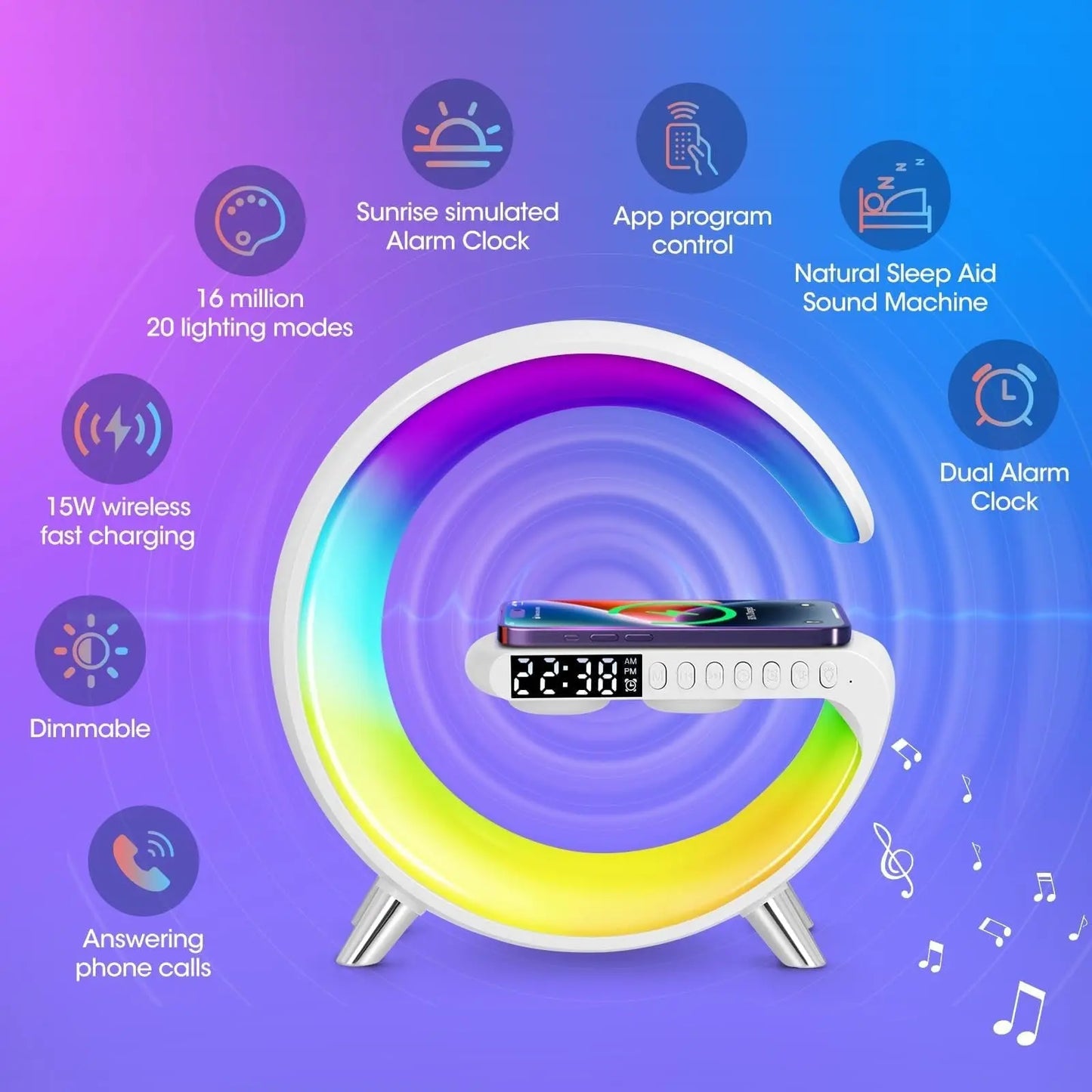 All-in-One Bluetooth-Lautsprecher & Stimmungsleuchte mit Ladefunktion Mivoza Deutschland