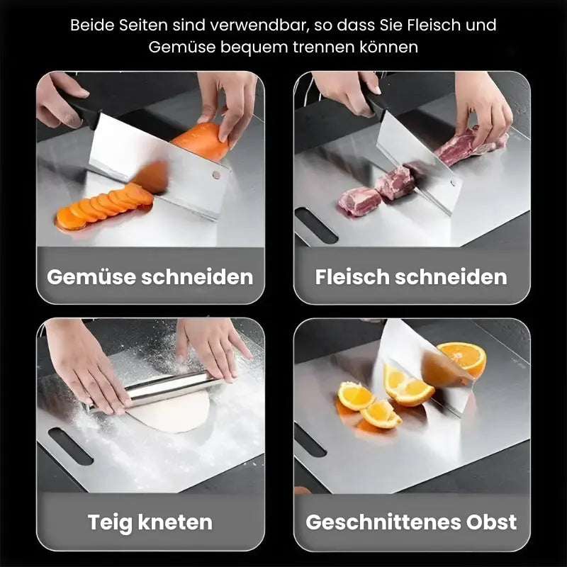Antibakterielles Schneidebrett aus Edelstahl mit Griff Mivoza Deutschland
