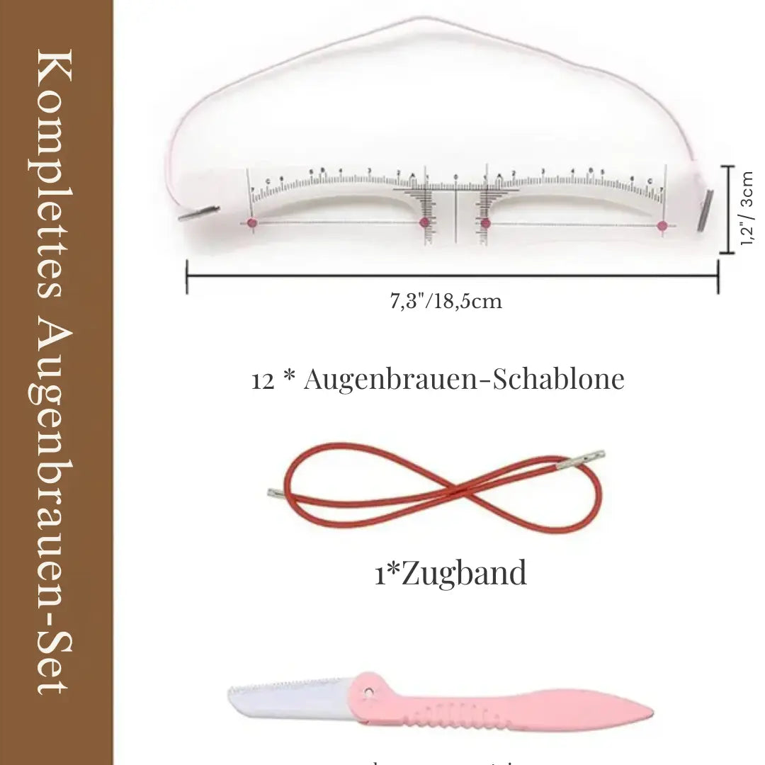 Augenbrauen Schablonen Set — Wiederverwendbare Brauenvorlagen mit elastischem Riemen Mivoza Deutschland
