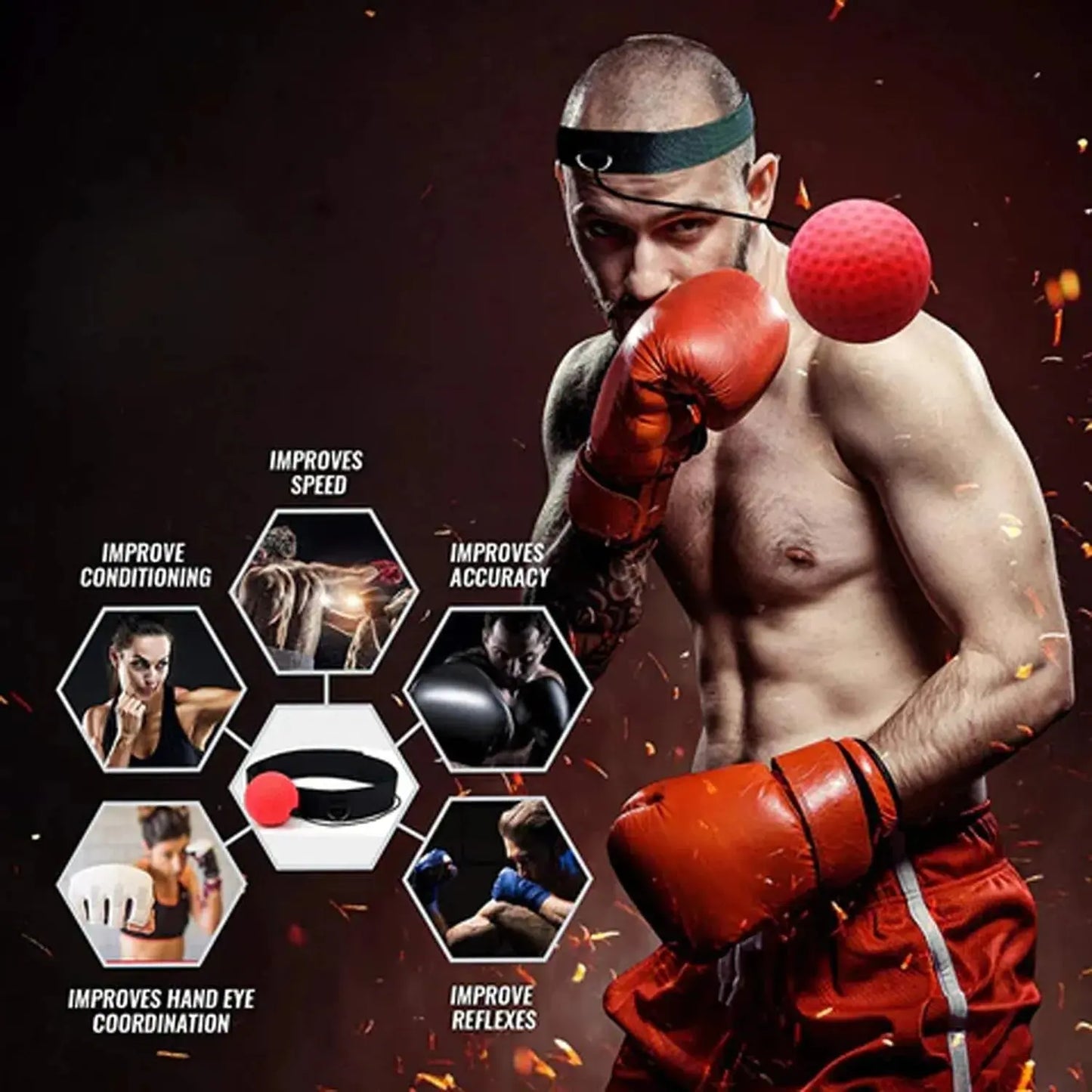 Boxtraining Stirnband mit Reflexball für mehr Reaktionskraft Mivoza Deutschland