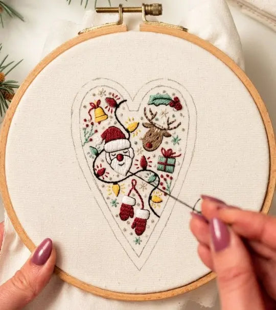 DIY-Weihnachtsherz-Stickerei-Set – Kreative Aktivität vor Weihnachten Mivoza Deutschland