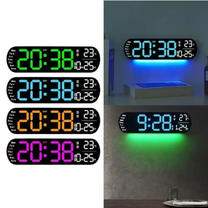 Digitale Wanduhr Großes LED-Display mit Fernbedienung Mivoza Deutschland