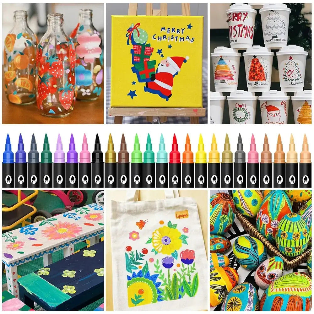 Doppelseitiger Acrylfarbenmarker – Multiflächen-Kunststift mit kräftigen Farben Mivoza Deutschland
