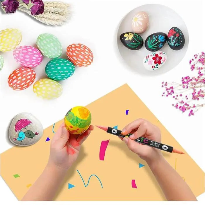 Doppelseitiger Acrylfarbenmarker – Multiflächen-Kunststift mit kräftigen Farben Mivoza Deutschland