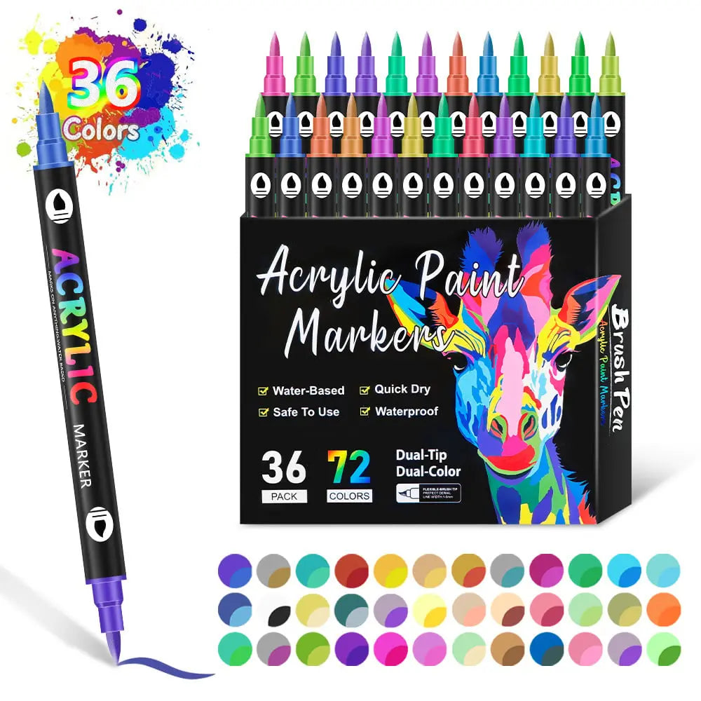 Doppelseitiger Acrylfarbenmarker – Multiflächen-Kunststift mit kräftigen Farben Mivoza Deutschland