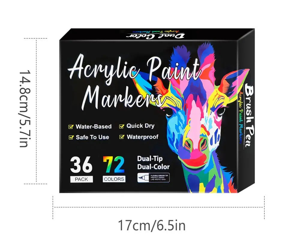 Doppelseitiger Acrylfarbenmarker – Multiflächen-Kunststift mit kräftigen Farben Mivoza Deutschland