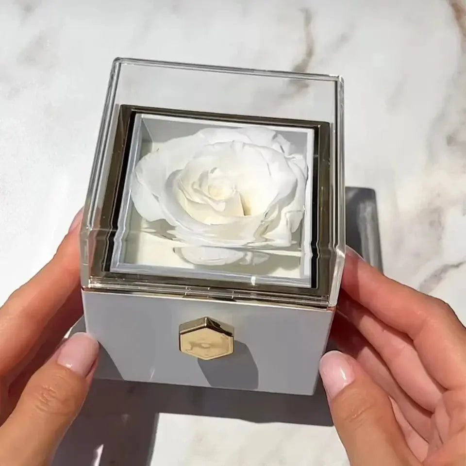 Drehbare Rosen-Seifen Schmuckbox — Mit Geheimfach für Ringe & Ohrringe Mivoza Deutschland