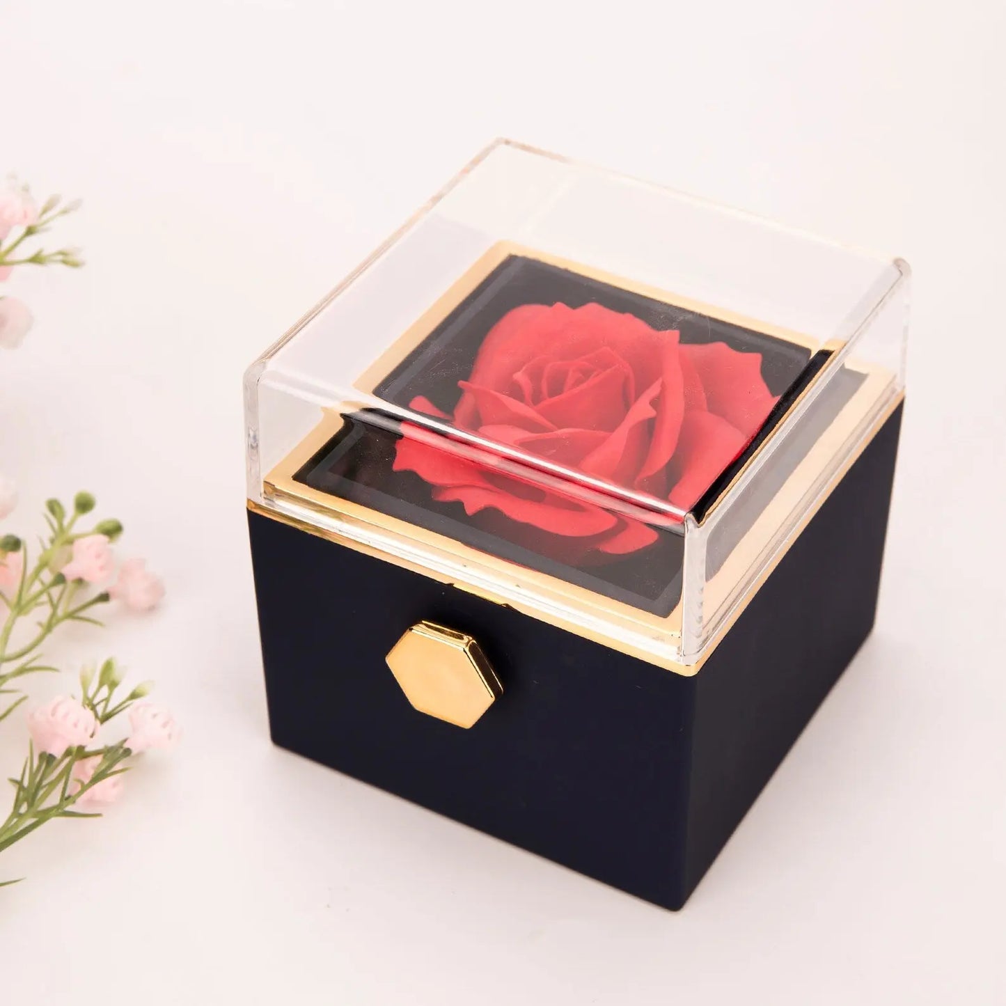 Drehbare Rosen-Seifen Schmuckbox — Mit Geheimfach für Ringe & Ohrringe Mivoza Deutschland