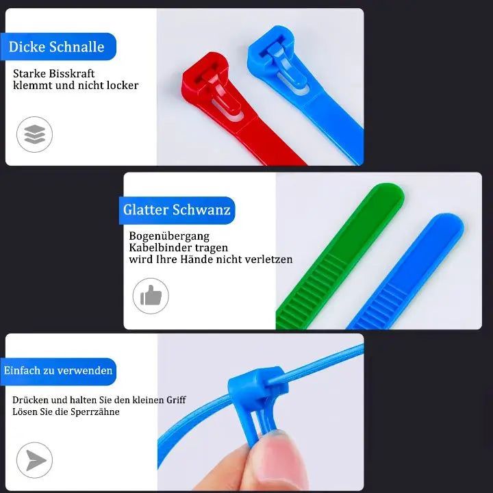 Elastische Nylon-Kabelbinder - 100 (Stück) Mivoza Deutschland