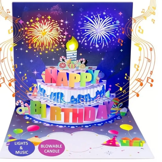 Elegante 3D-Geburtstagskarte mit Licht und Musik – unvergessliche Überraschung Mivoza Deutschland