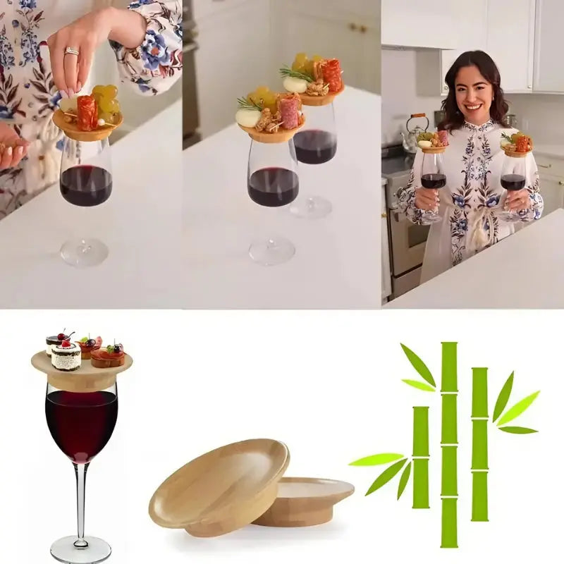 Elegante Bambus Untersetzer für Weingläser - 4er Set Mivoza Deutschland