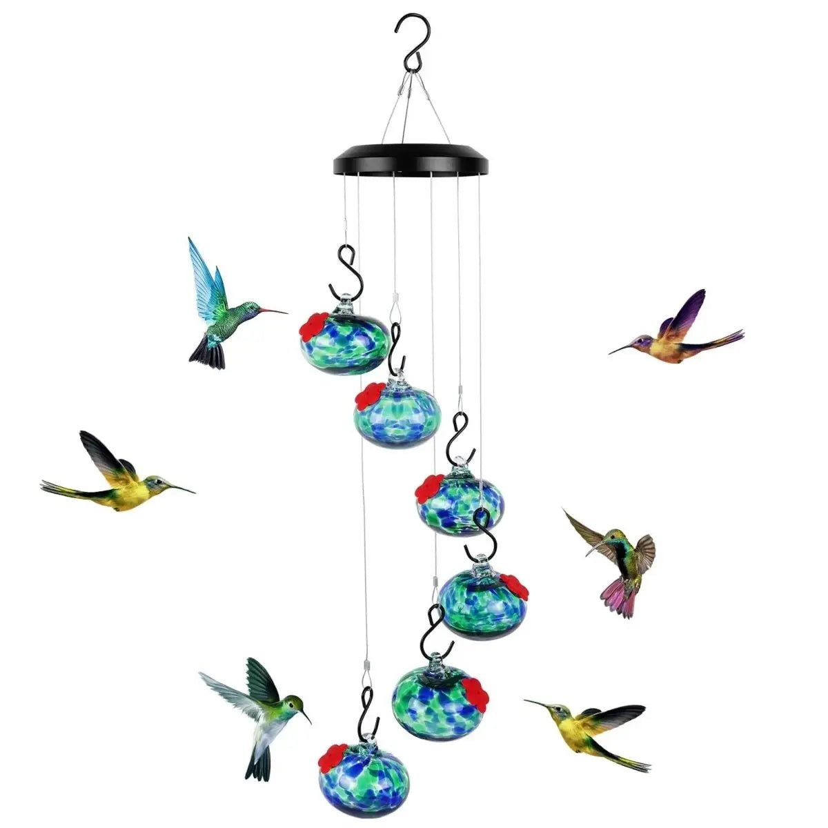 Elegante Kolibri-Futterstation mit Windspiel – Lockt Vögel mühelos an Mivoza Deutschland