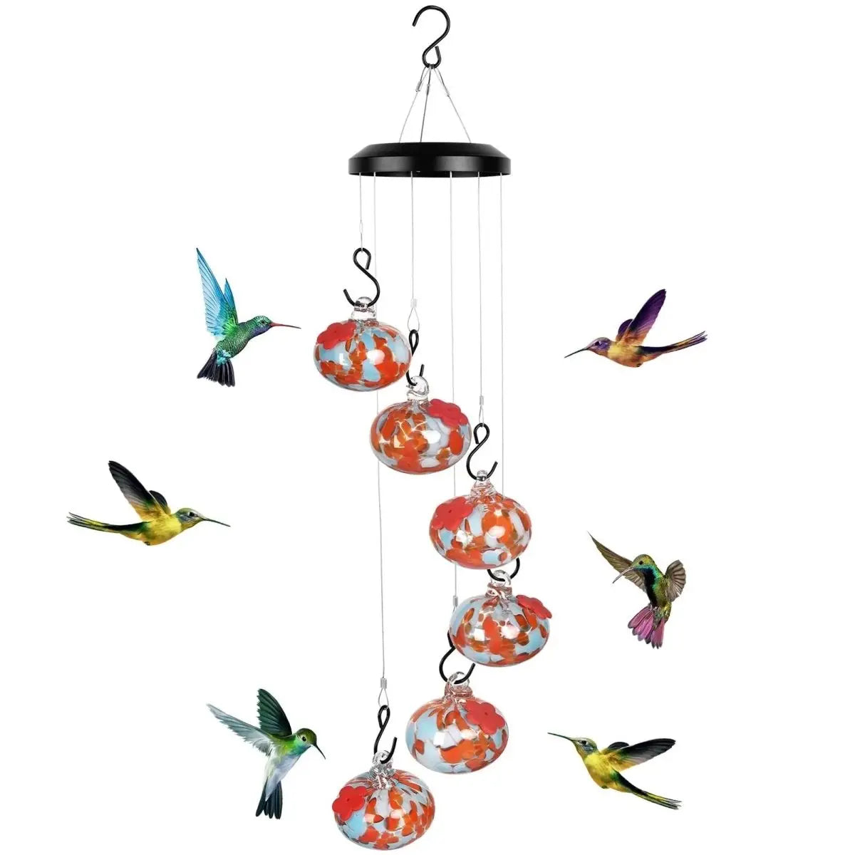 Elegante Kolibri-Futterstation mit Windspiel – Lockt Vögel mühelos an Mivoza Deutschland