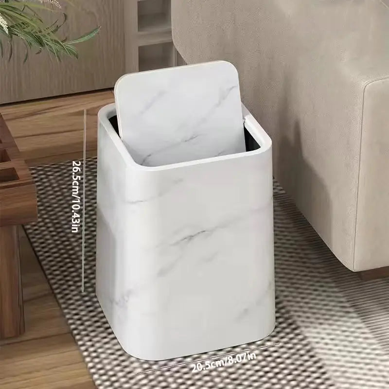 Eleganter Mülleimer im Marmor-Design mit Schwenkdeckel Mivoza Deutschland