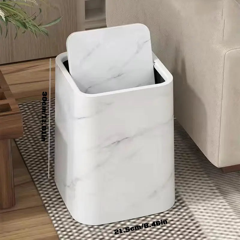 Eleganter Mülleimer im Marmor-Design mit Schwenkdeckel Mivoza Deutschland