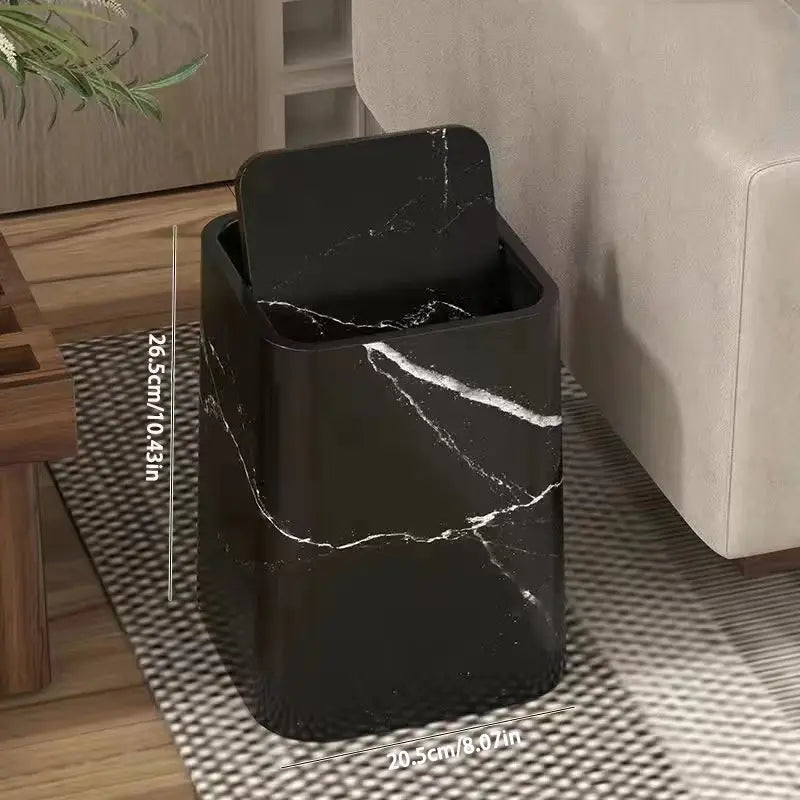 Eleganter Mülleimer im Marmor-Design mit Schwenkdeckel Mivoza Deutschland