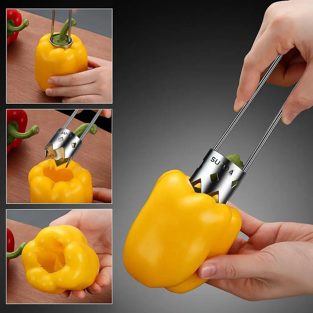Ergonomischer Kernentferner aus Edelstahl für Obst und Gemüse Mivoza Deutschland