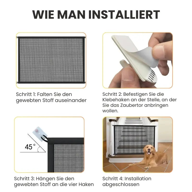 Faltbares Gittertor für Haustiere mit Klebehaken Mivoza Deutschland