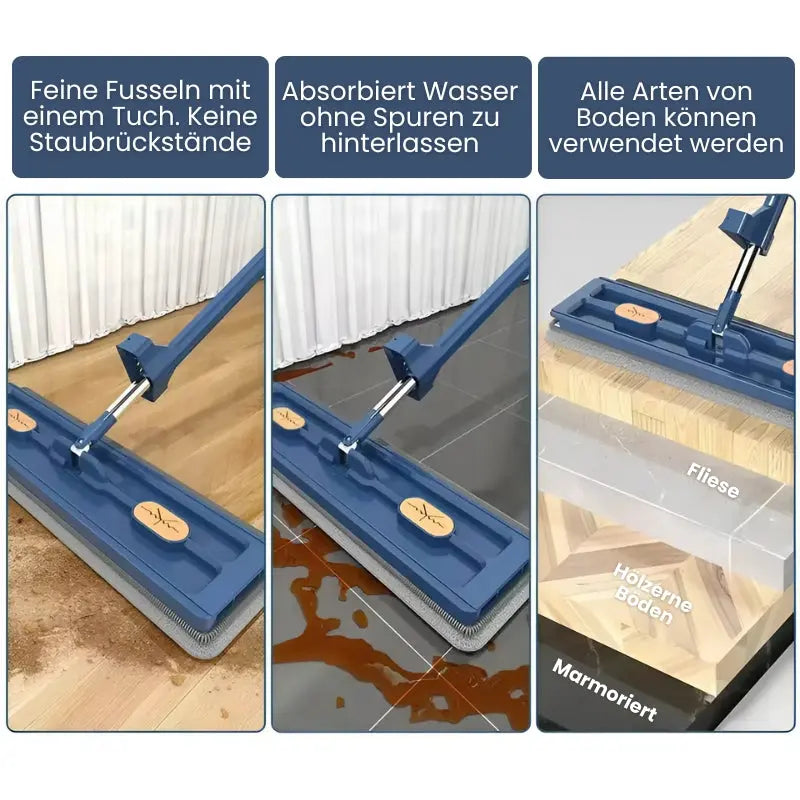 Freihändiges Set aus Flachmop und Eimer für mühelose Bodenreinigung Mivoza Deutschland