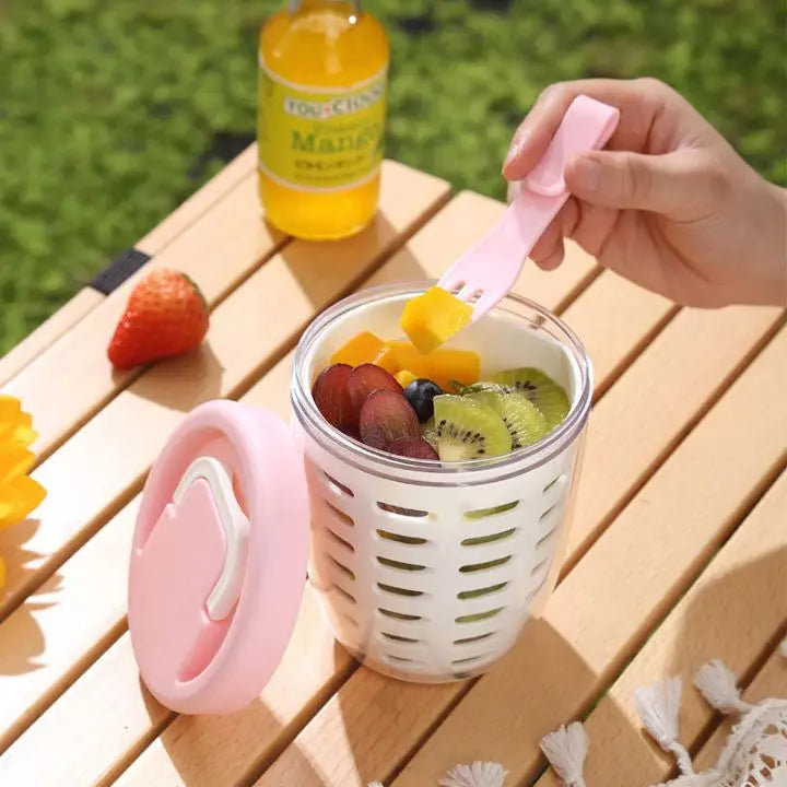 Fruchtbecher mit Sieb & Gabel – Auslaufsichere Mivoza Deutschland