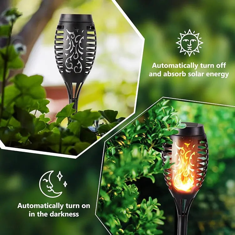 Gartenleuchte Solar Flamme — Stimmungsvoll & sicher ohne echtes Feuer Mivoza Deutschland