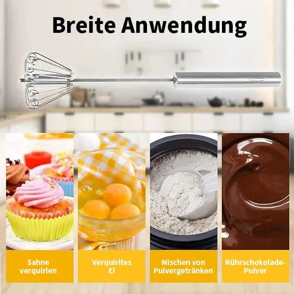 Halbautomatischer Edelstahl-Quirl – Schnell, robust & ohne Strom Mivoza Deutschland