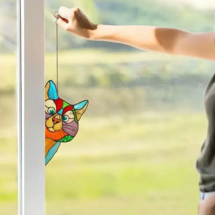 Handgefertigter Katzen-Suncatcher – Fensterdeko mit Stil Mivoza Deutschland