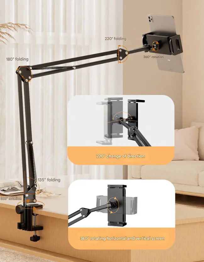 Handyhalter fürs Bett mit langem Arm – Hält Geräte bis 1,2 kg sicher Mivoza Deutschland