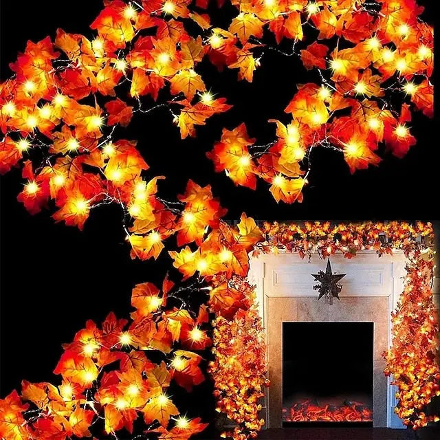 Herbst Ahornblatt LED-Lichterkette — Warmes Licht & gemütliche Stimmung Mivoza Deutschland