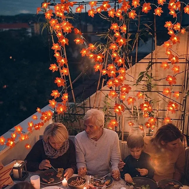 Herbst Ahornblatt LED-Lichterkette — Warmes Licht & gemütliche Stimmung Mivoza Deutschland
