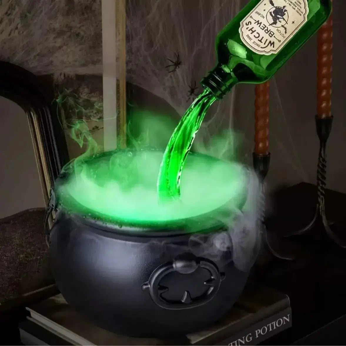 Hexenkessel-Deko – Mit schwebender Zauberflasche & Nebeleffekt Mivoza Deutschland