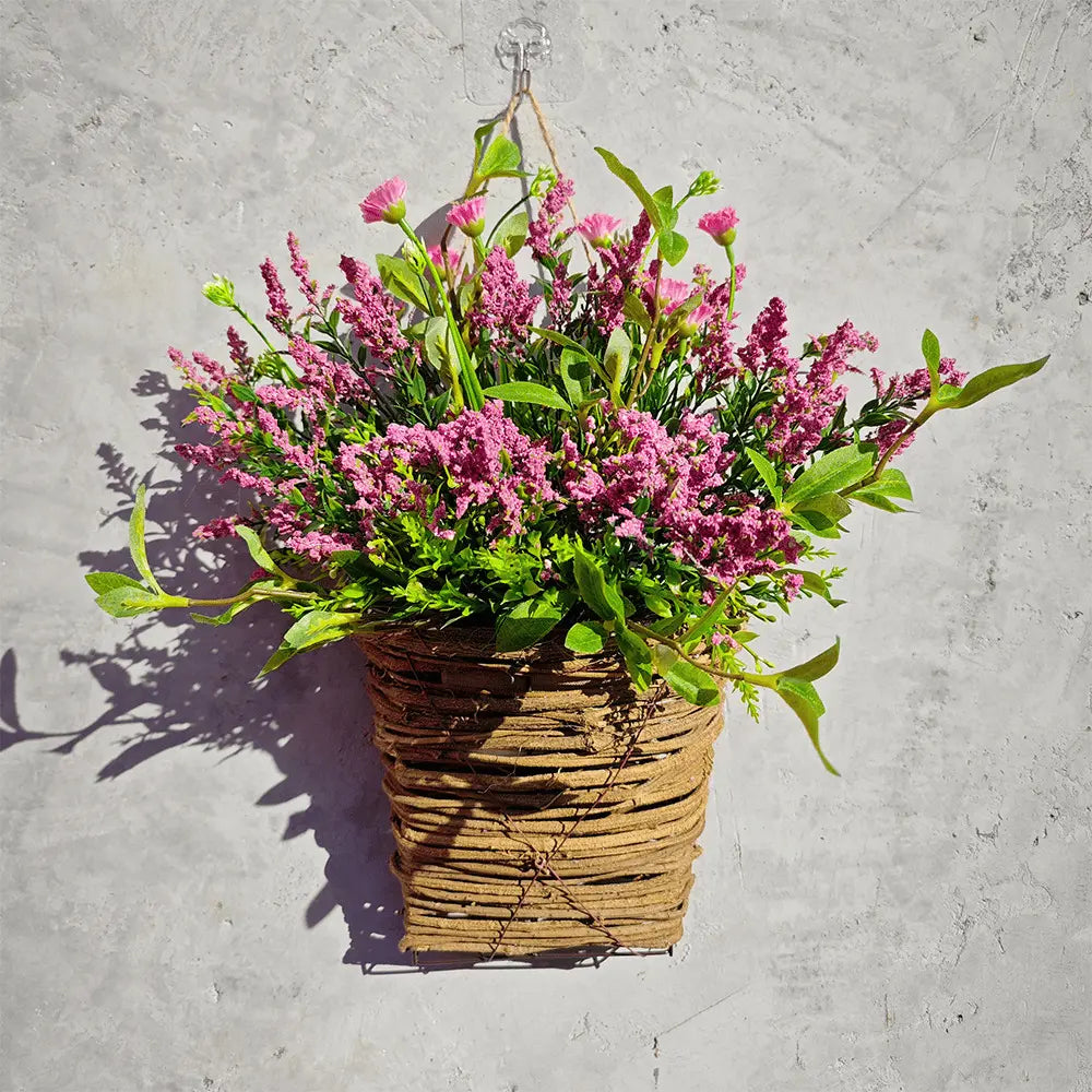 Hortensien-Rattankorb – Cremefarbene Blumen-Türdekoration zum Aufhängen Mivoza Deutschland