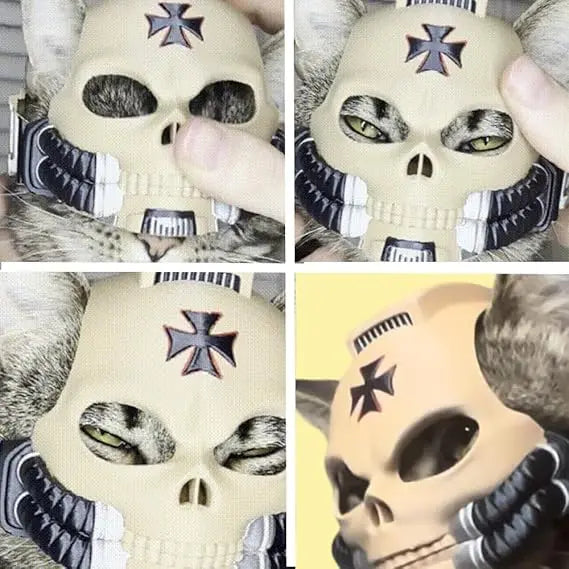 Katze Totenkopf Helm — Leichte Sci-Fi Haustier-Rüstung für Cosplay Mivoza Deutschland