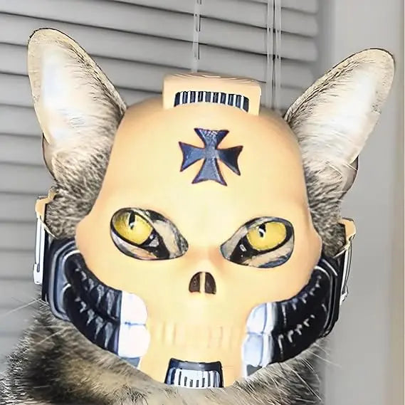 Katze Totenkopf Helm — Leichte Sci-Fi Haustier-Rüstung für Cosplay Mivoza Deutschland