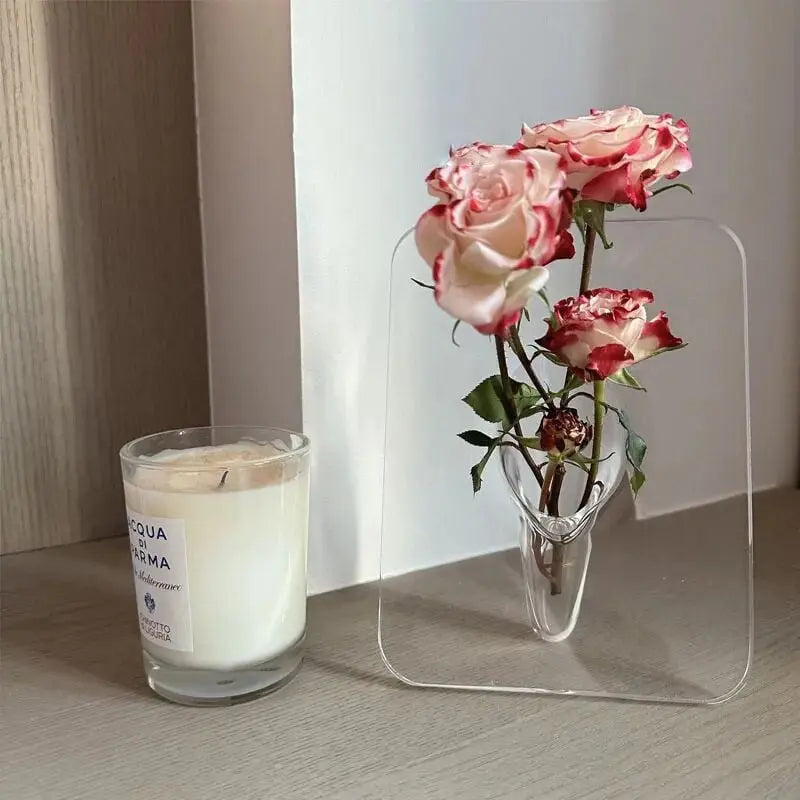 Klarer Acryl-Bilderrahmen-Vase – Elegante Wohnkultur für Einzelstämme Mivoza Deutschland